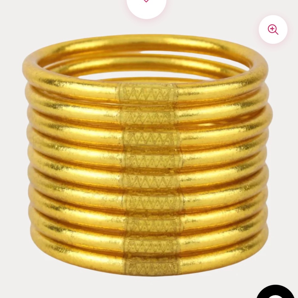 BuDaGirl Soundless Gold Bangles Size Small (Set of 9)